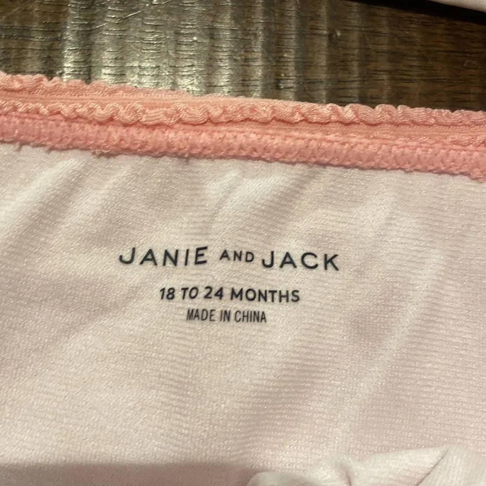 Janie & Jack Pink and White Textured Bikini Set 18-24 months